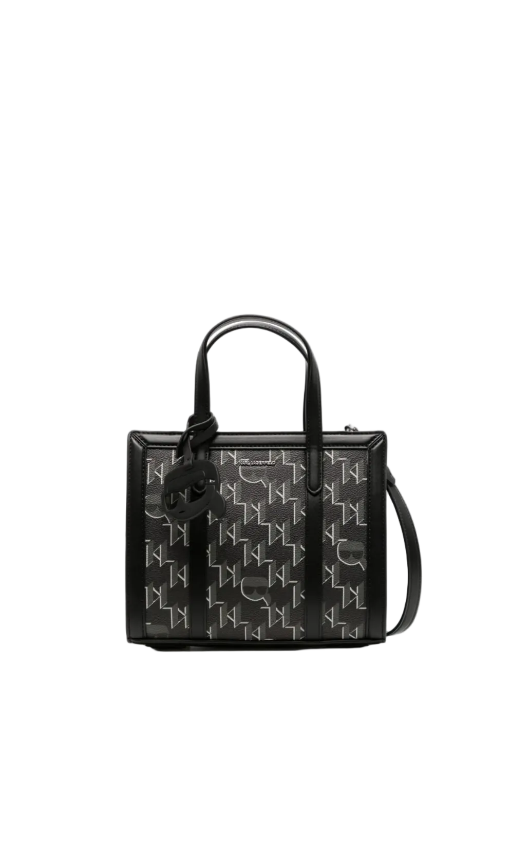 KARL LAGERFELD K/Ikonik 2.0 Monogram Small Black Tote Bag
