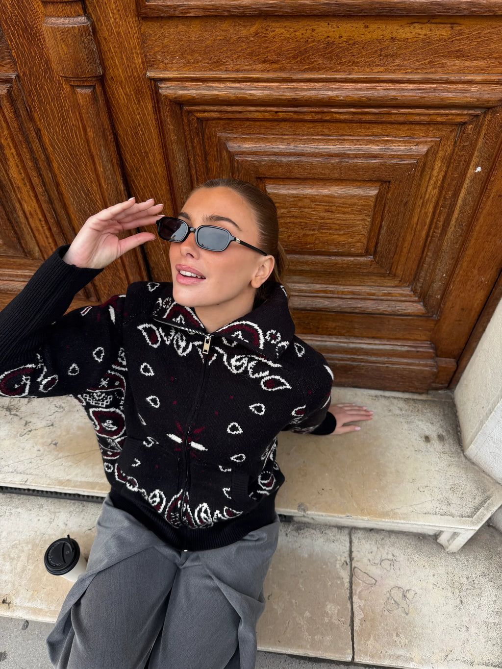 Ava Bandana Sweater Cashmere & Wool Blend