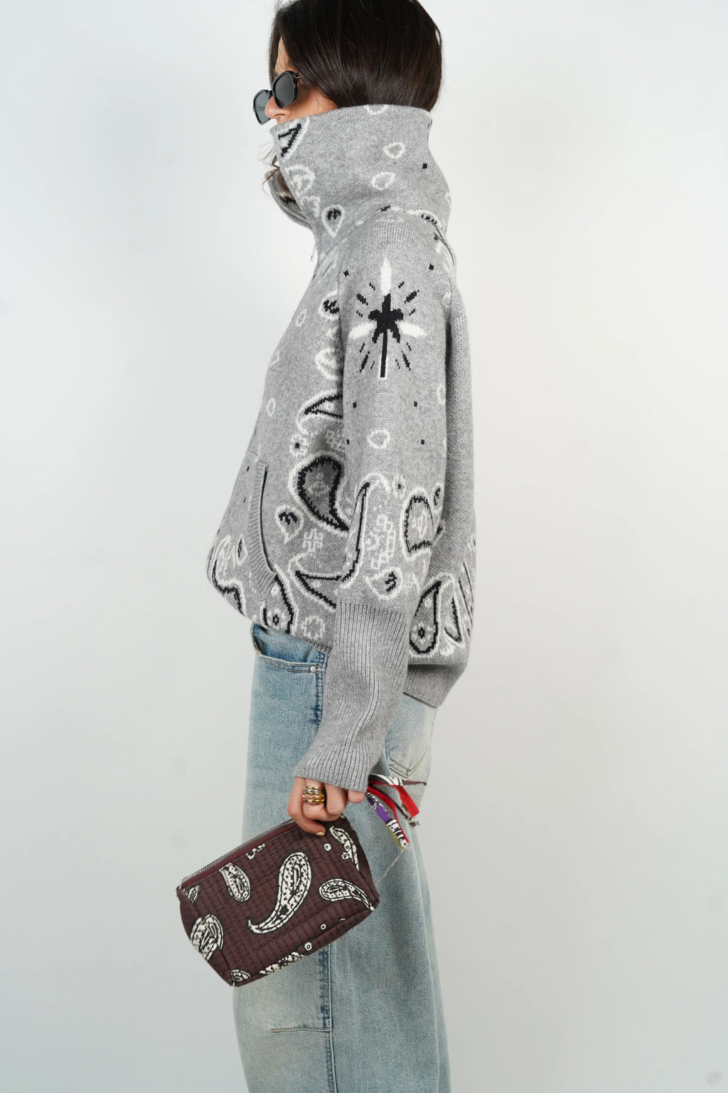 Ava Bandana Sweater Cashmere & Wool Blend
