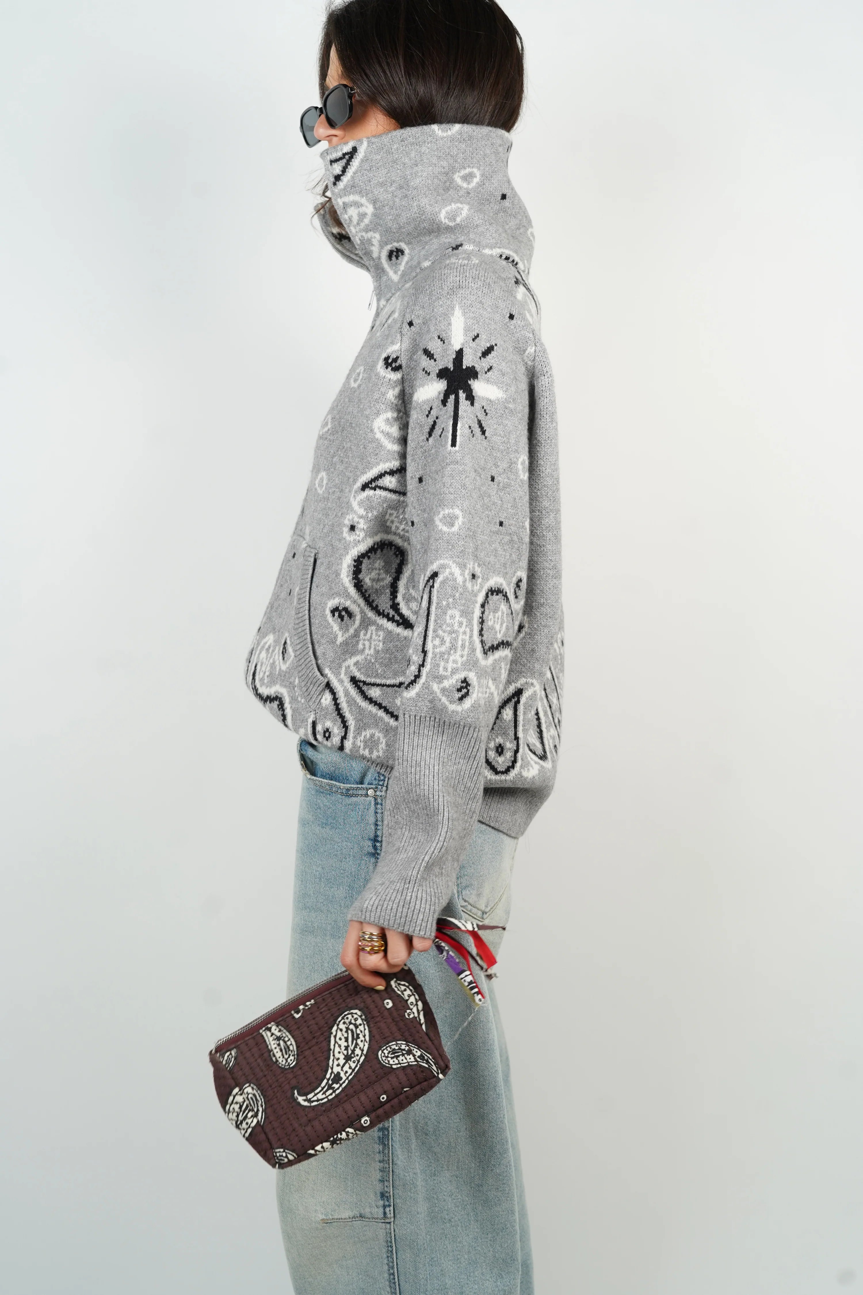 Ava Bandana Sweater Cashmere & Wool Blend