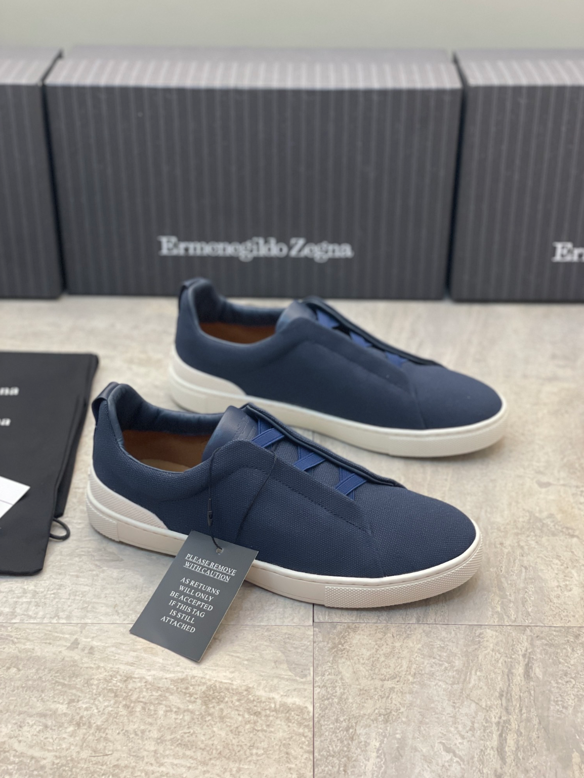 Ermenegildo Zegna blue triple stitch Wool-Vicuna