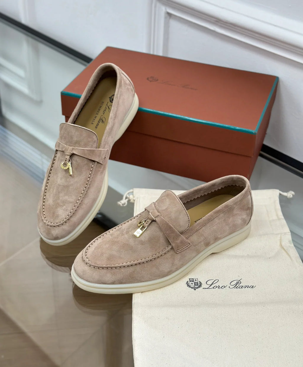 Moccassins Warm Sand Suede Summer Charms Walk