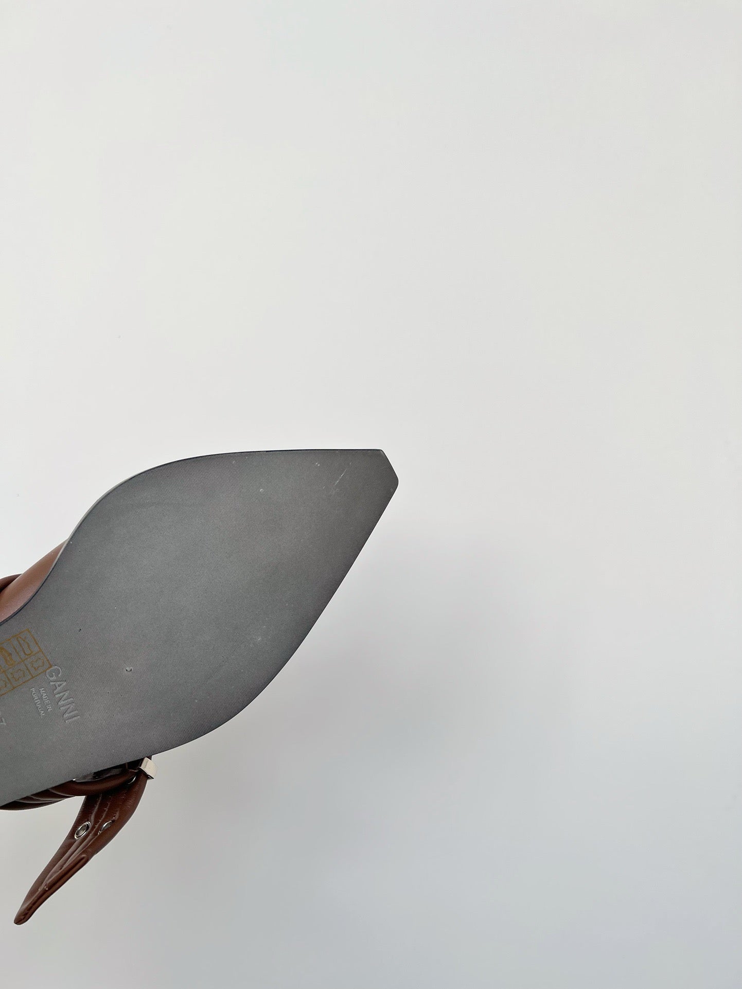 Ganni Buckle fastening Black Light Brown Ballerinas