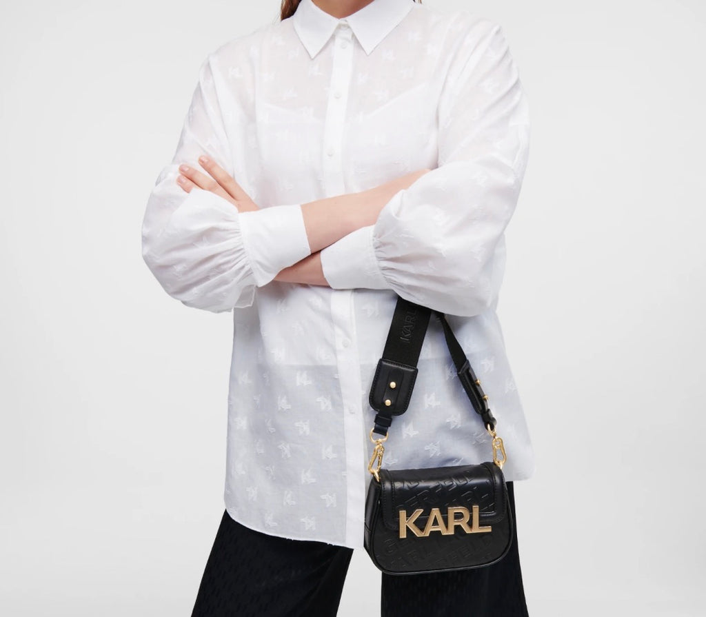 KARL LAGERFELD K/Letters Flap Crossbody Black bag
