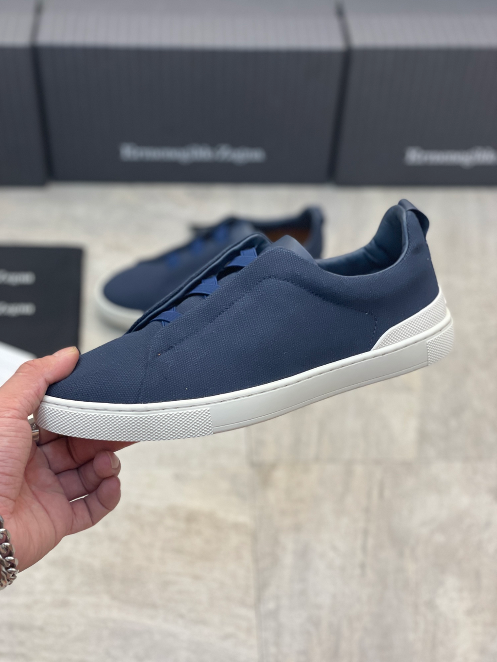 Ermenegildo Zegna blue triple stitch Wool-Vicuna