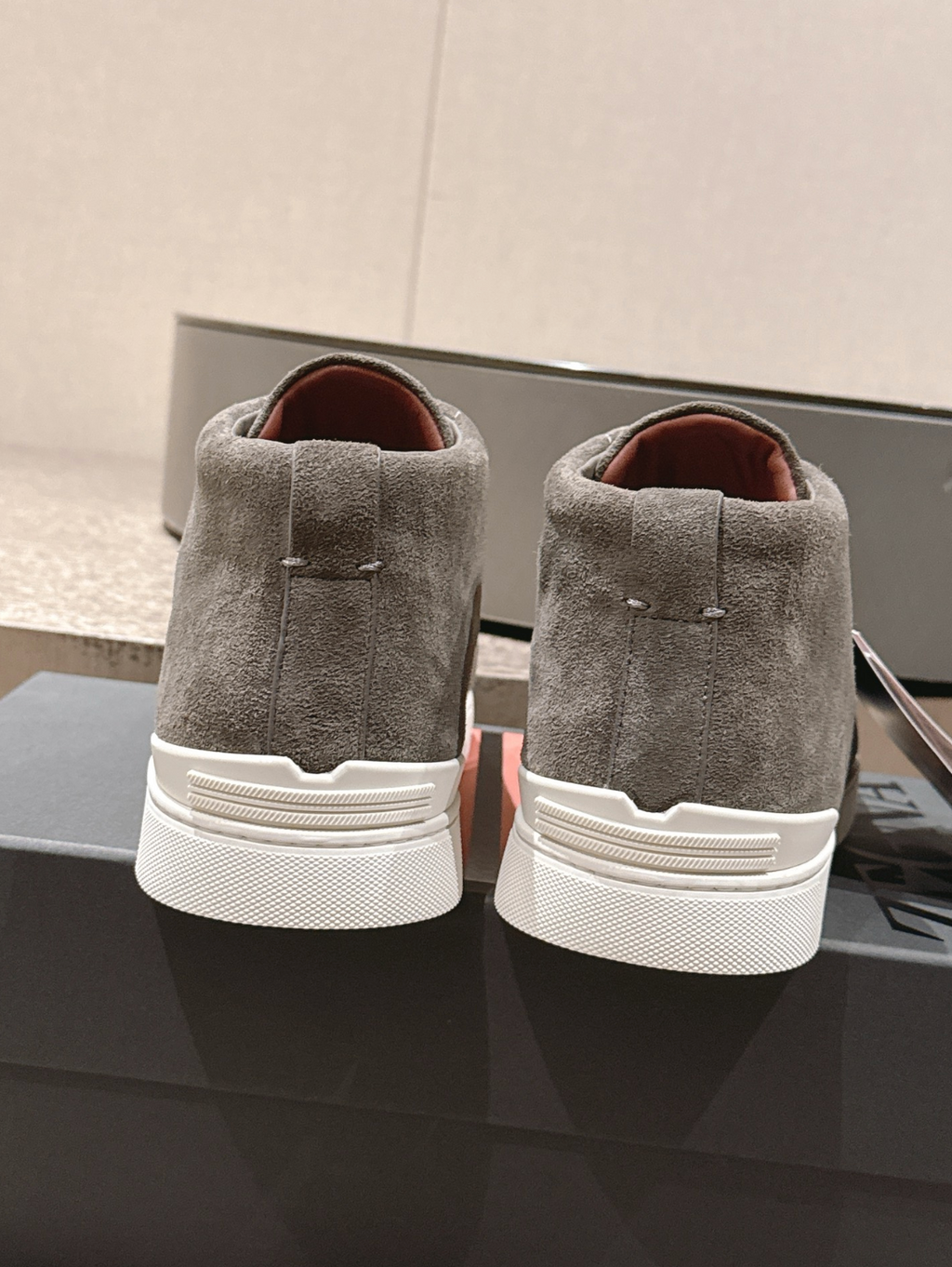 Ermenegildo Zegna grey suede Triple Stitch mid-top
