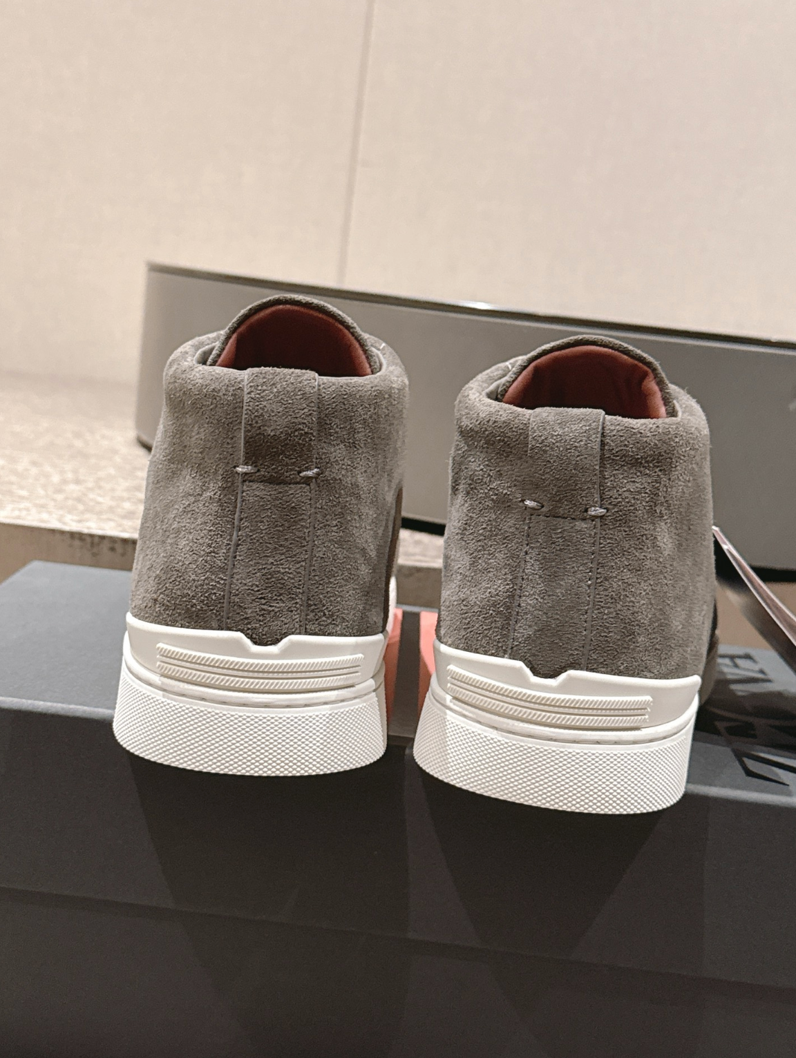 Ermenegildo Zegna grey suede Triple Stitch mid-top