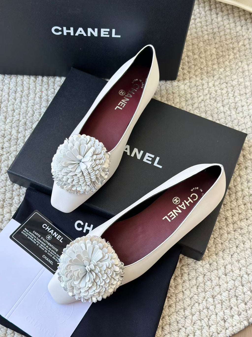 Chanel White Camellia SS26 Ballerina flats