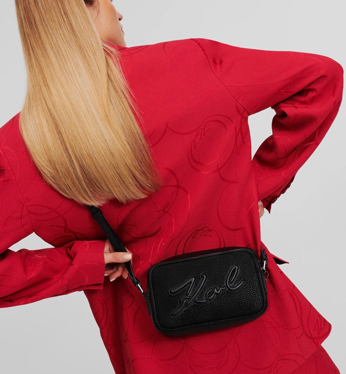 KARL LAGERFELD K/Skuare Grainy Black Bag