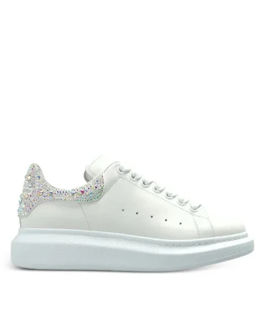 Women's Oversized Crystal Sneaker in Silver
