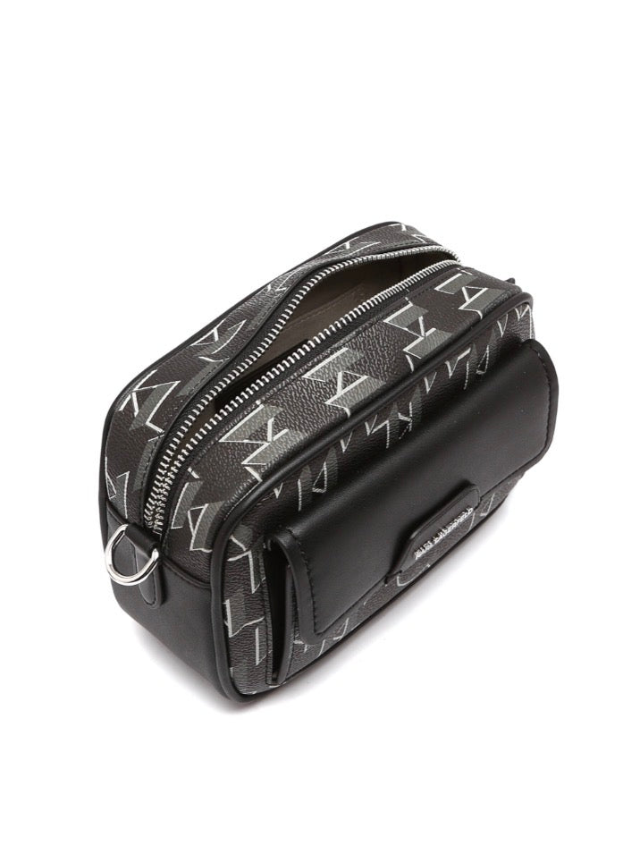 KARL LAGERFELD K/Ikonik 2.0 Monogram Crossbody Black bag