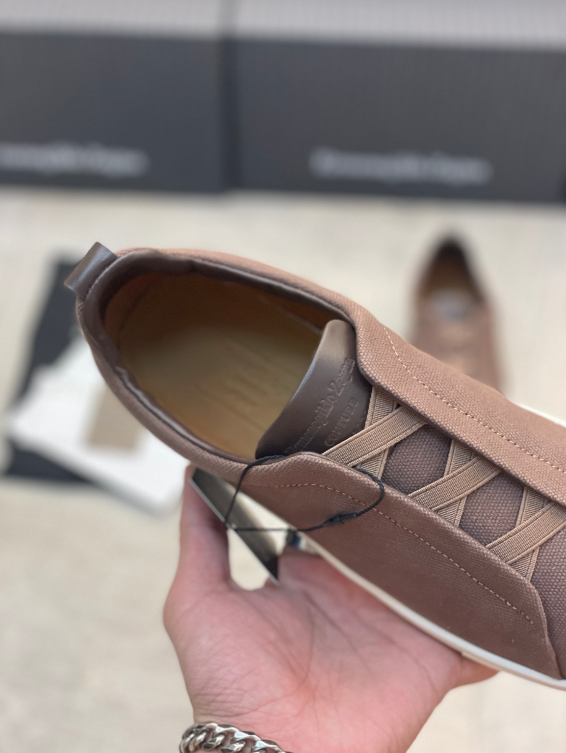 Ermenegildo Zegna brown triple  stitch Wool-Vicuna