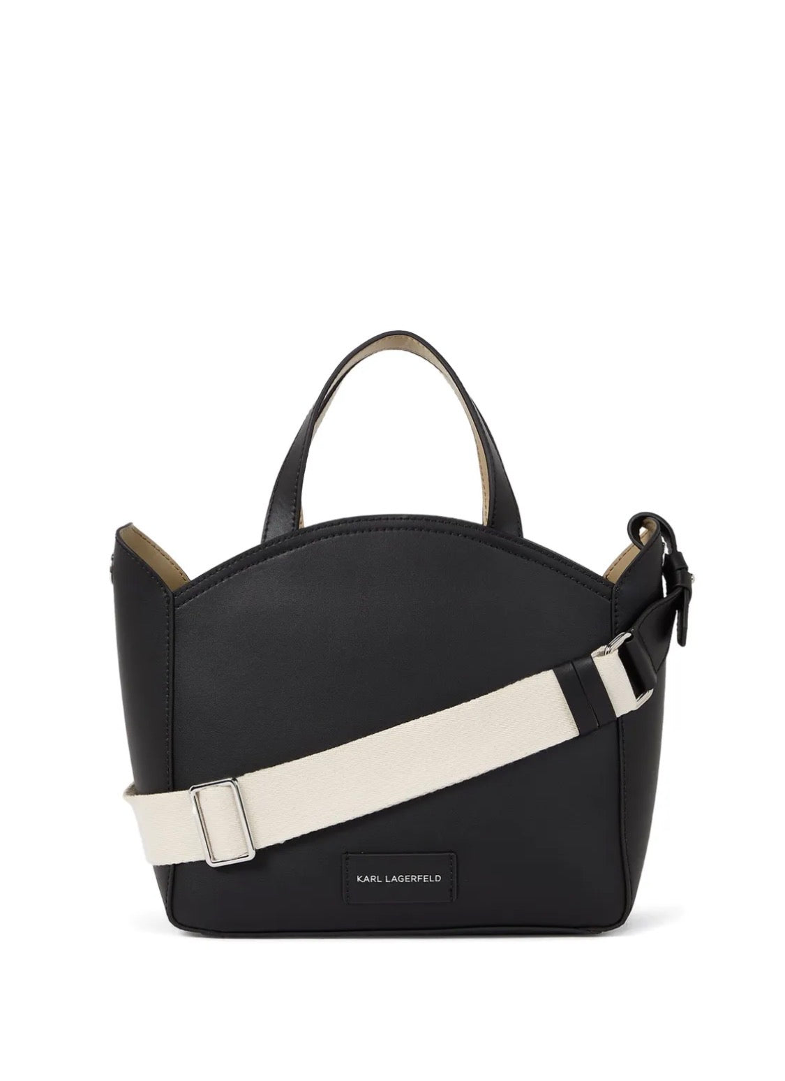 KARL LAGERFELD K/Circle Small Black Perforated Tote Bag