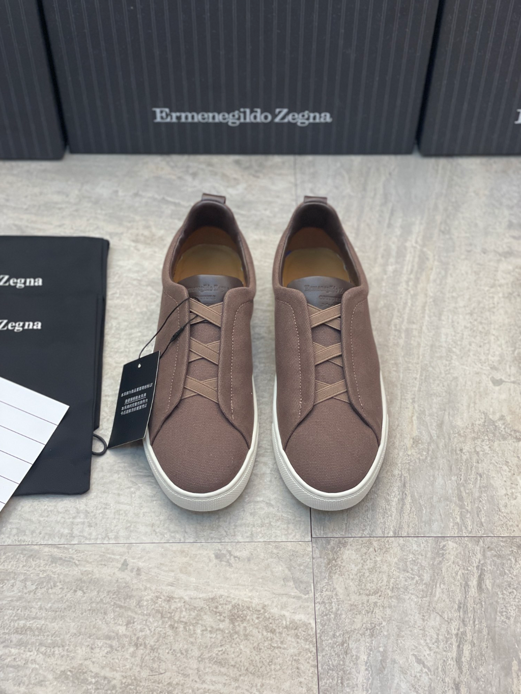 Ermenegildo Zegna brown triple  stitch Wool-Vicuna