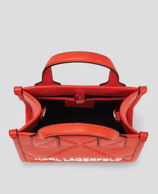 KARL LAGERFELD K/Skuare Small Poppy Red Tote Bag