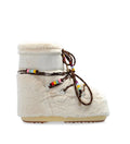 MOON BOOT Icon Low Ankle Faux Fur Beads off white