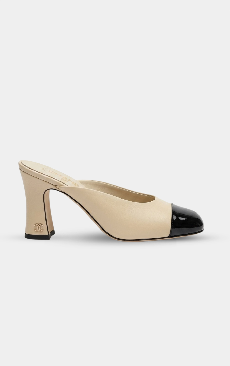 CHANEL Beige Mules in Lambskin