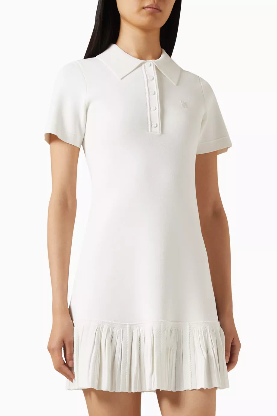 SANDRO FOLLOW BUTTONED POLO MINI DRESS