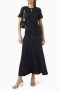 SANDRO Follow Rhinestone Maxi Dress in Knit