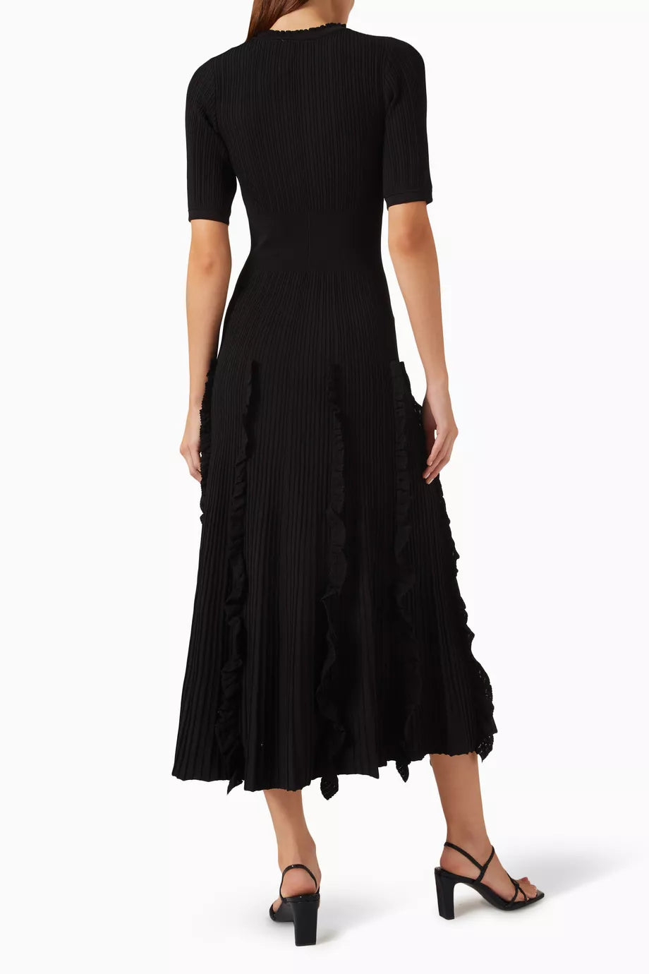 SANDRO PIETRAROSA RUFFLE MIDI DRESS