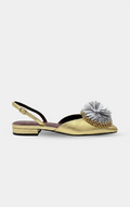 Chanel Gold Camellia SS26 Slingback flats