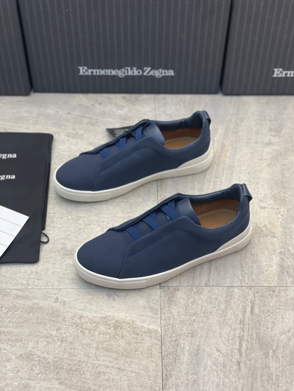 Ermenegildo Zegna blue triple stitch Wool-Vicuna