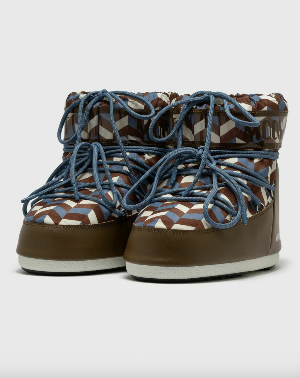 MOON BOOT Icon Low Ankle Optical Blue/Brown Boots