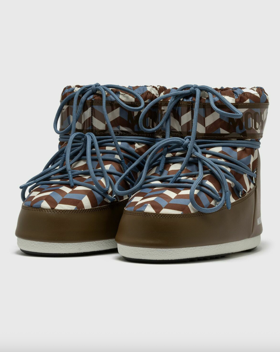 MOON BOOT Icon Low Ankle Optical Blue/Brown Boots