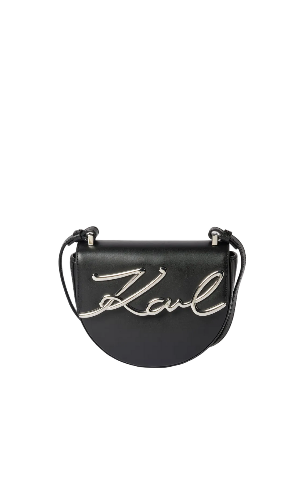 KARL LAGERFELD K/Signature Saddle Black Bag