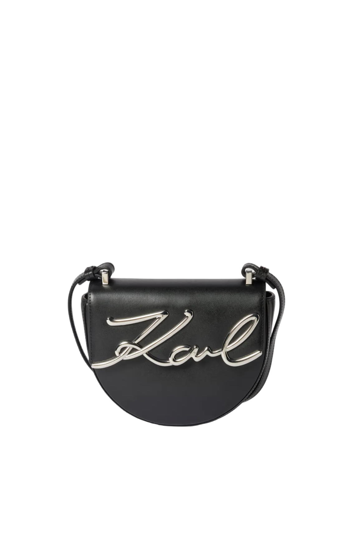 KARL LAGERFELD K/Signature Saddle Black Bag