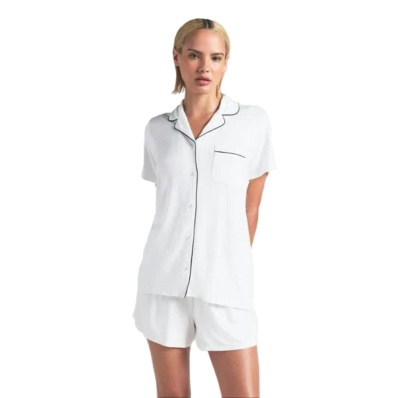 SLEEP SHORT SLEEVE BUTTON UP SET