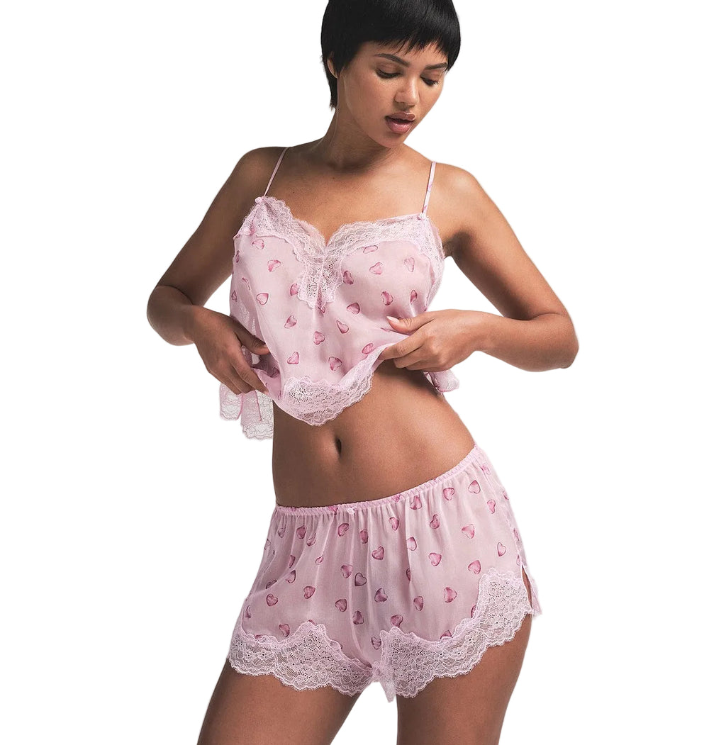 SKIMS ROMANCE LACE CROPPED CAMI AND SHORT SET