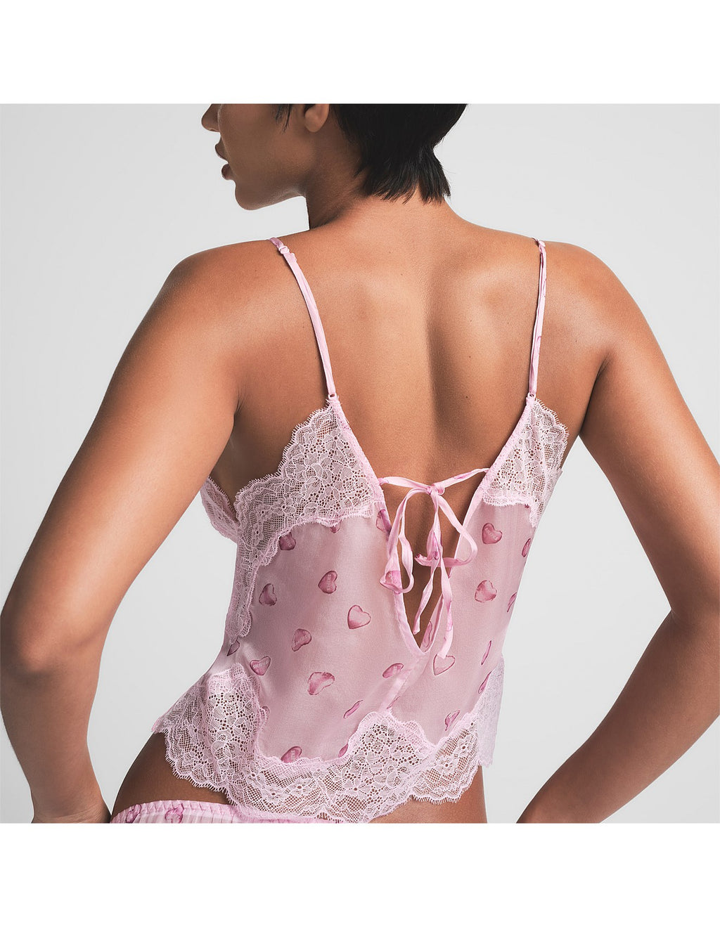 SKIMS ROMANCE LACE CROPPED CAMI AND SHORT SET