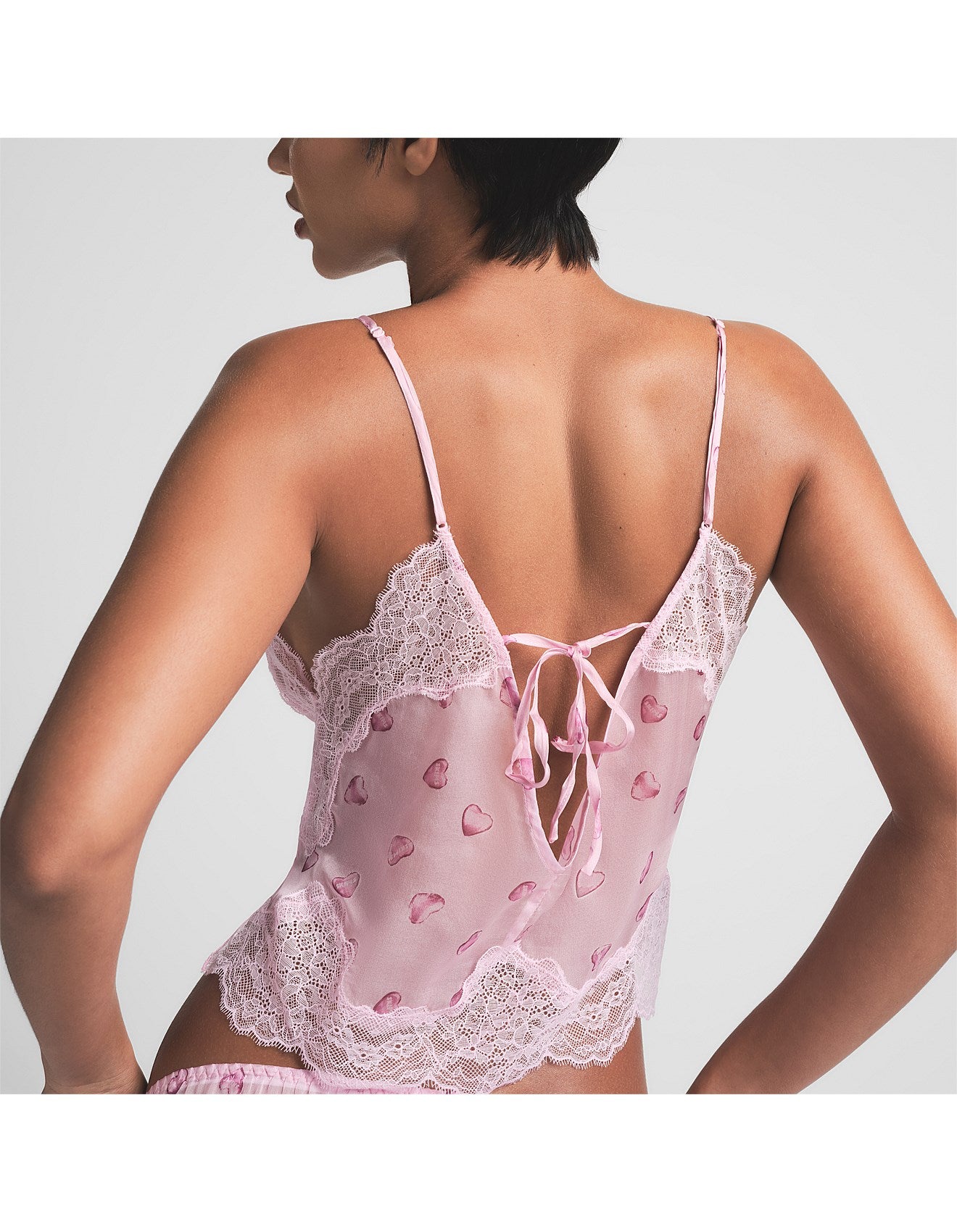 SKIMS ROMANCE LACE CROPPED CAMI AND SHORT SET