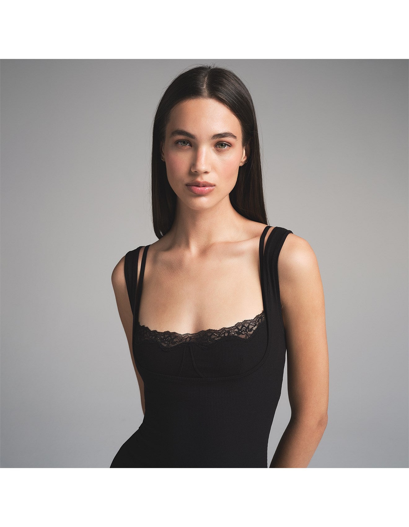 SOFT LOUNGE LACE TANK DRESS