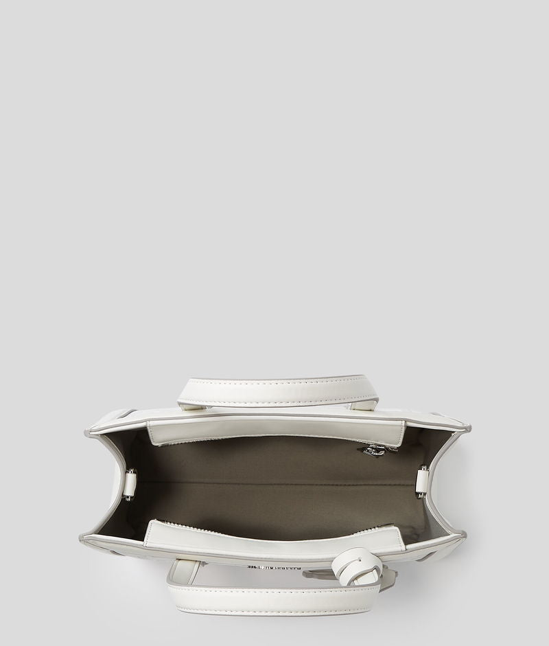 KARL LAGERFELD K/Ikonik 2.0 Monogram Small White Tote Bag