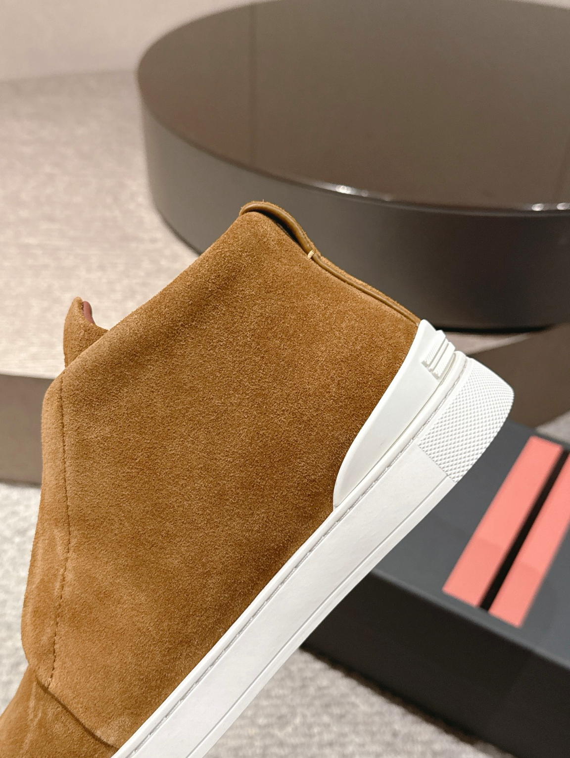 Ermenegildo Zegna tobacco suede Triple Stitch mid-top