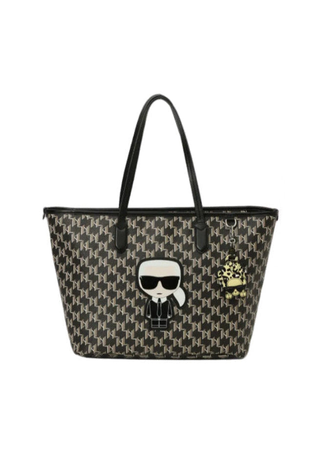 KARL LAGERFELD K/Ikonik 2.0 Monogram Black Tote Bag