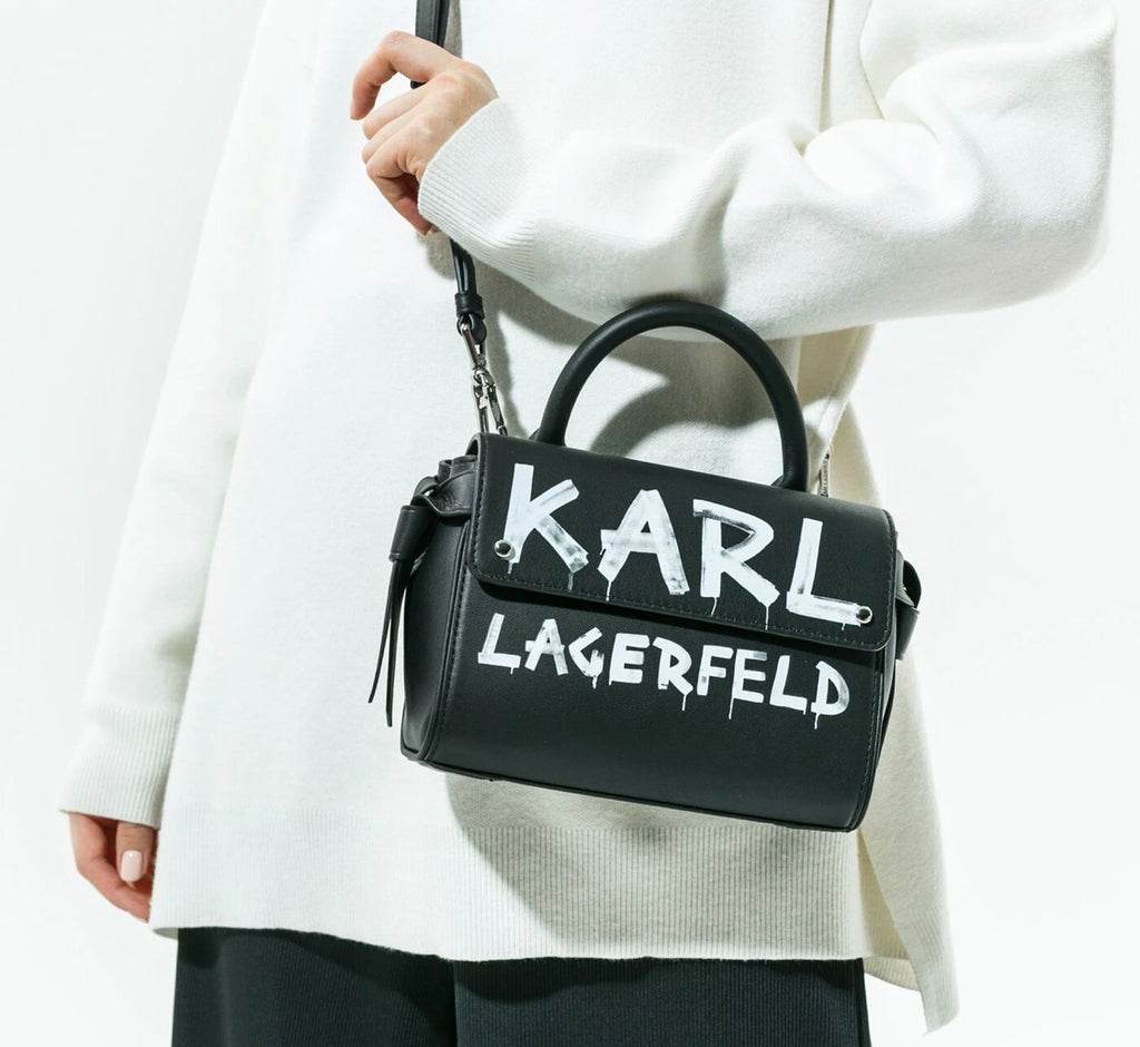 KARL LAGERFELD K/Ikon Graffiti Mini Top Handle Bag