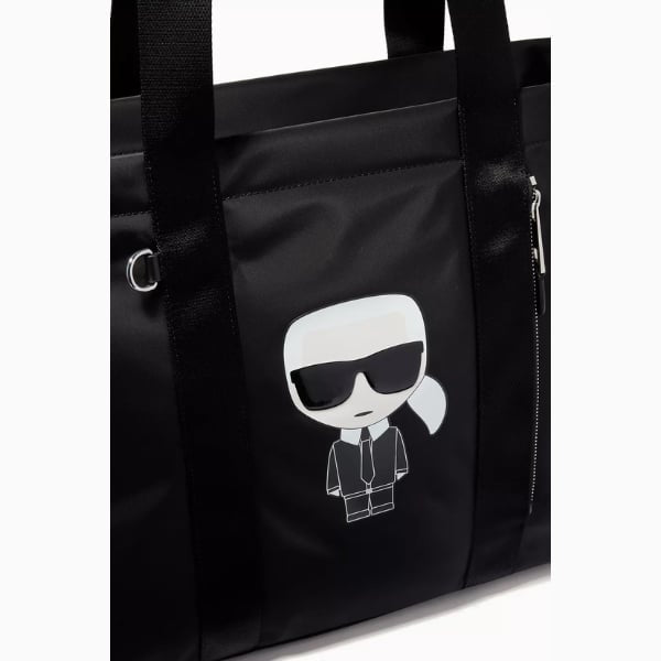 KARL LAGERFELD K/Ikonik Black Nylon Tote Bag