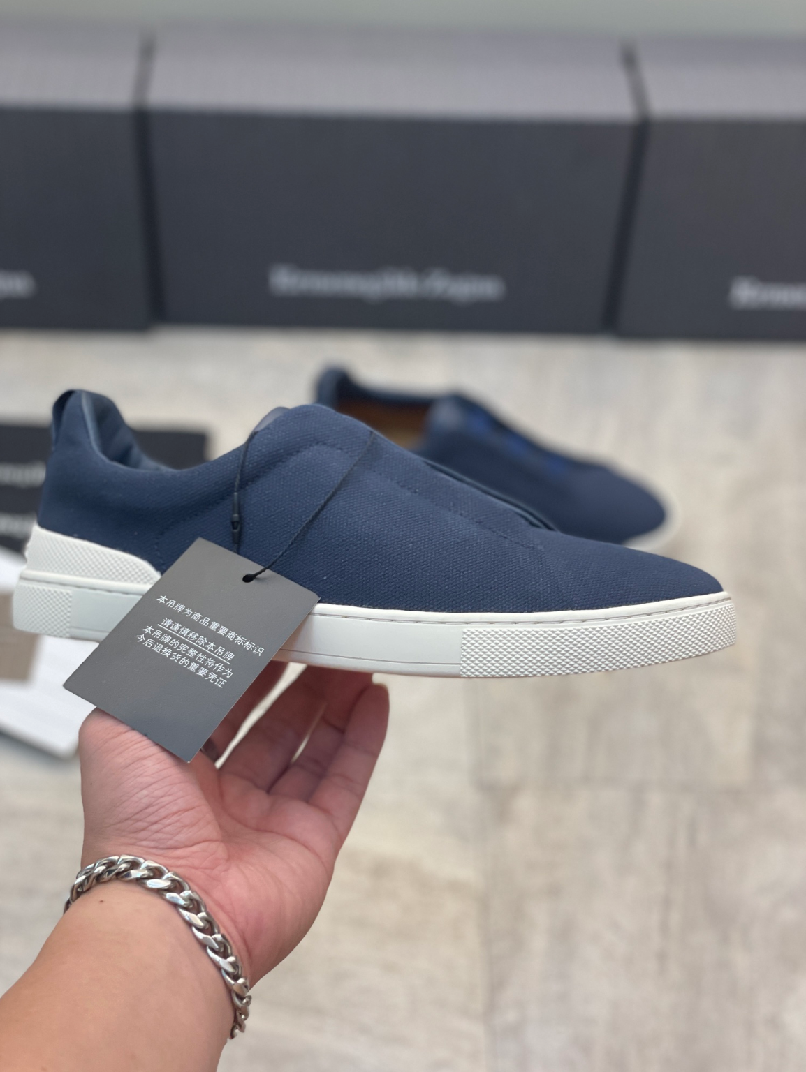 Ermenegildo Zegna blue triple stitch Wool-Vicuna