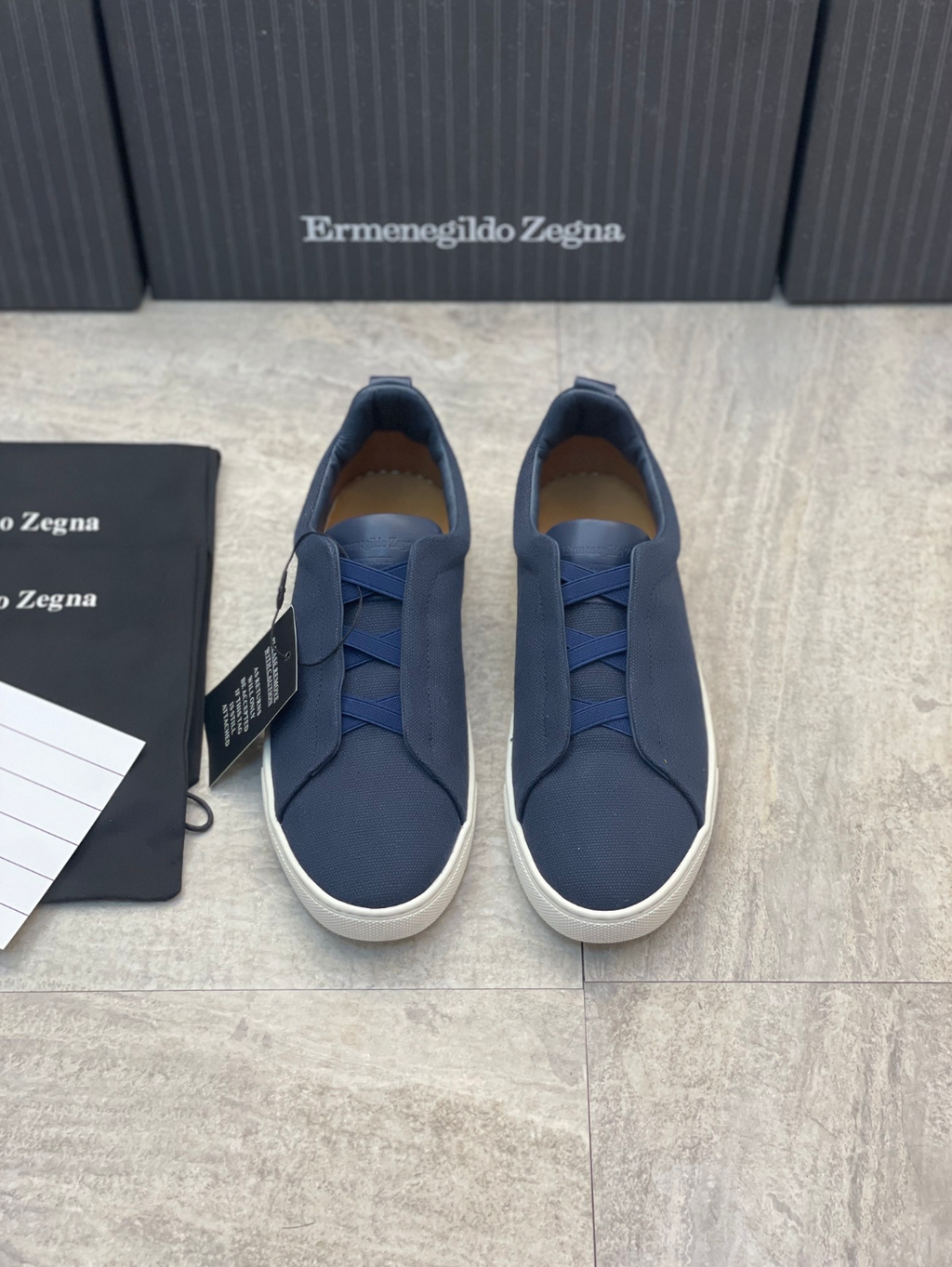 Ermenegildo Zegna blue triple stitch Wool-Vicuna
