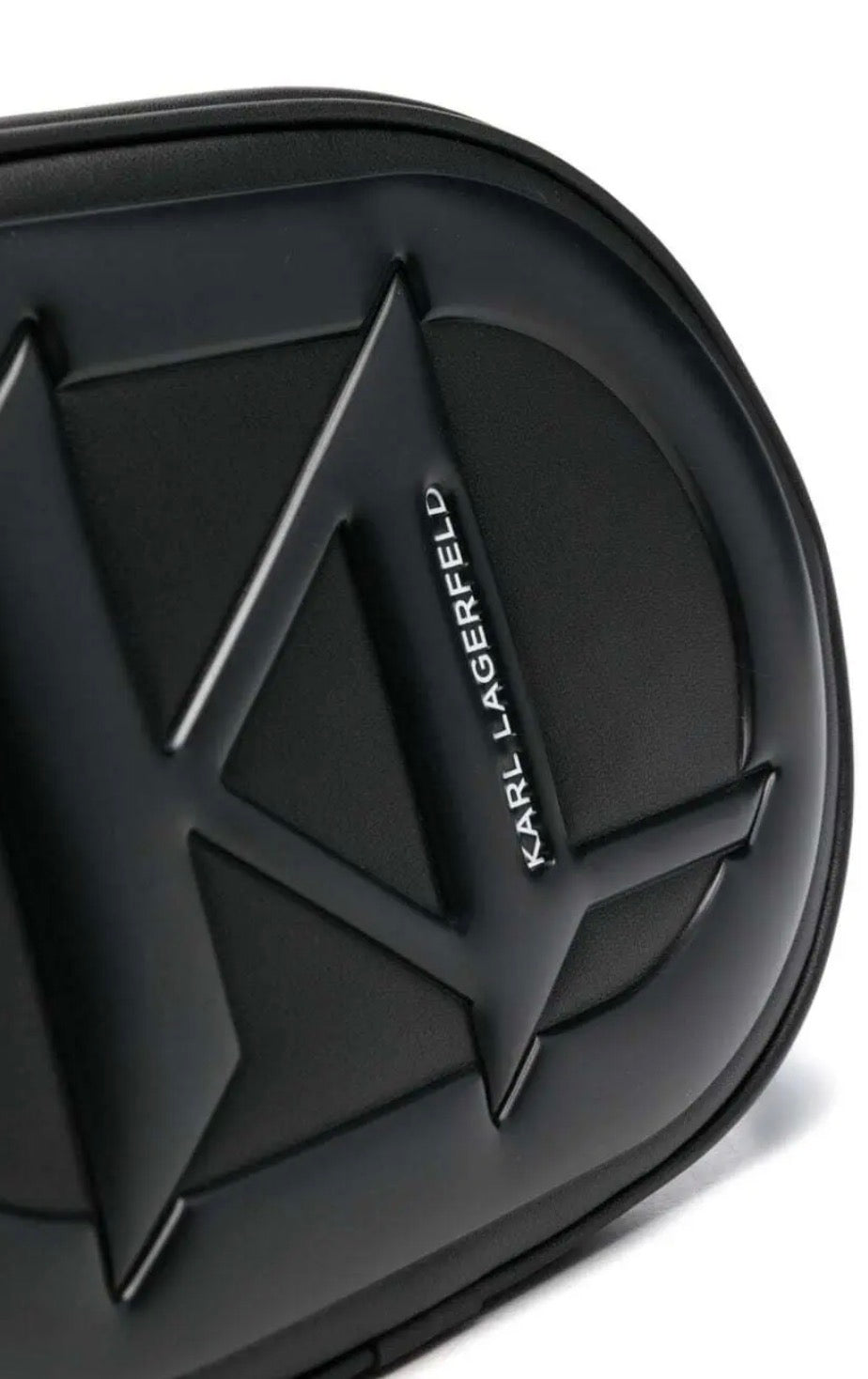 KARL LAGERFELD K/Monogram  Oval-Shaped Black Crossbody Bag