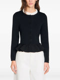 SANDRO Removable collar peplum cardigan