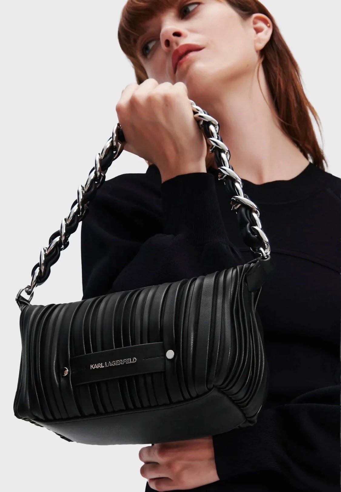 KARL LAGERFELD K/Kushion Black Shoulder Bag