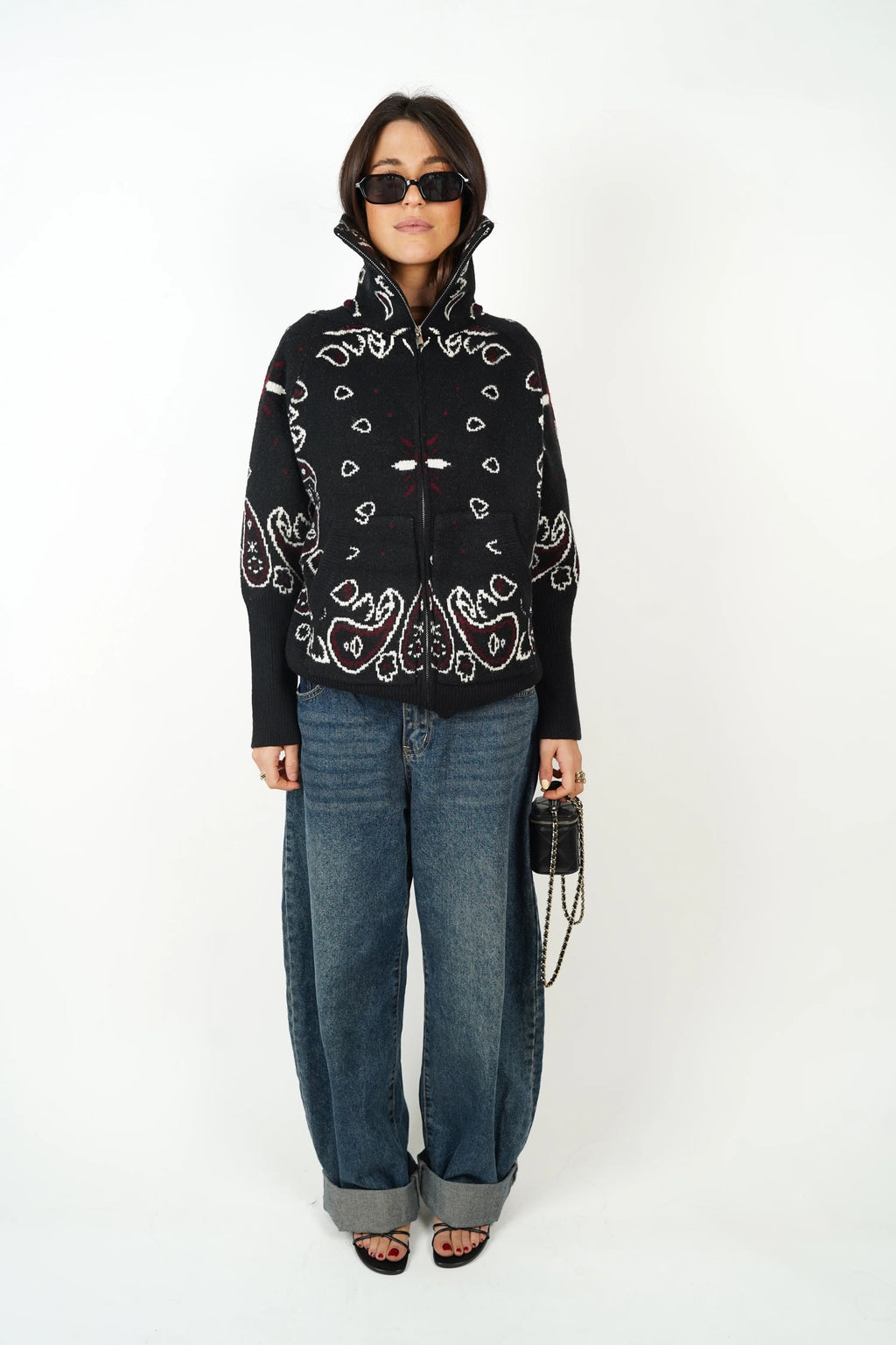 Ava Bandana Sweater Cashmere & Wool Blend