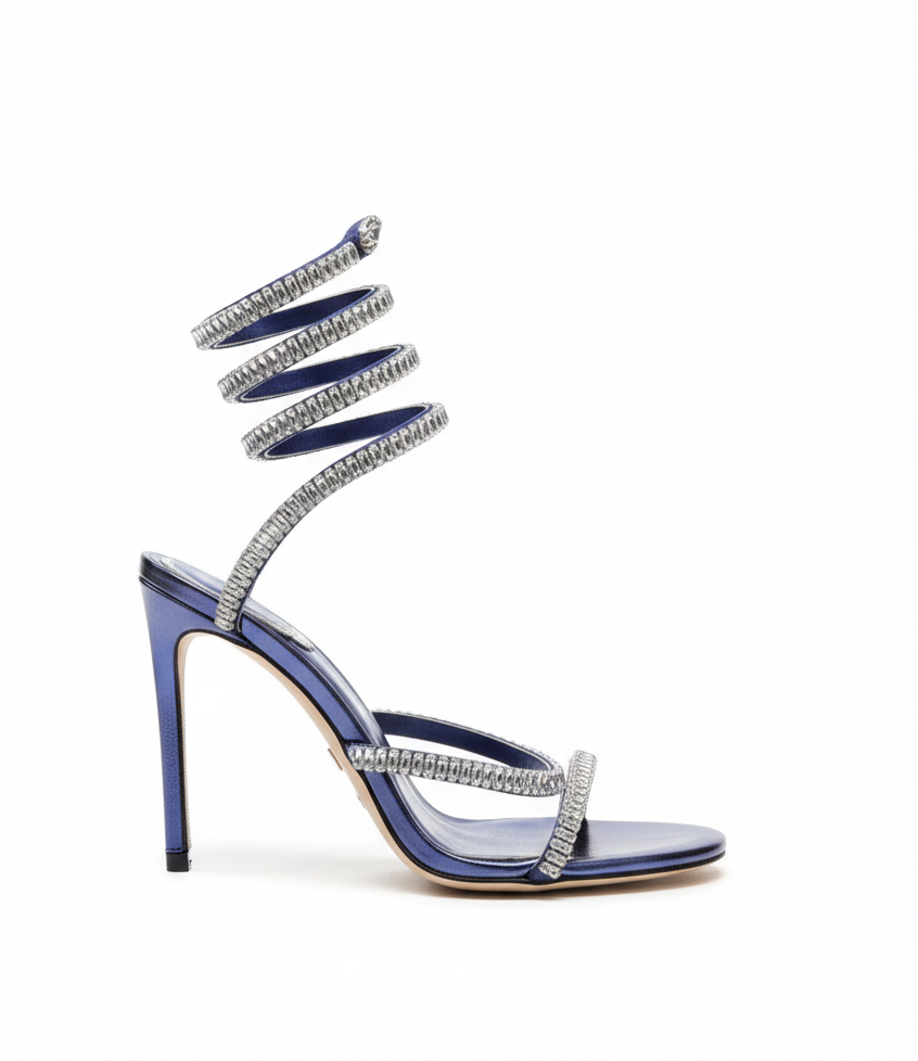 Cleo Spark sandal in Blue with rhinestone embellishments