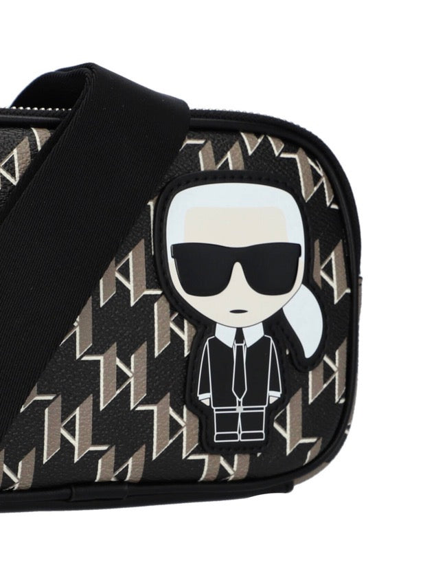 KARL LAGERFELD K/Ikonik Monogram Small Black bag