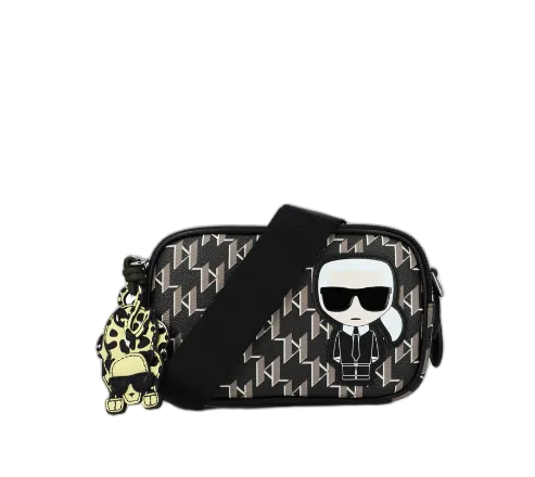KARL LAGERFELD K/Ikonik Monogram Small Black bag