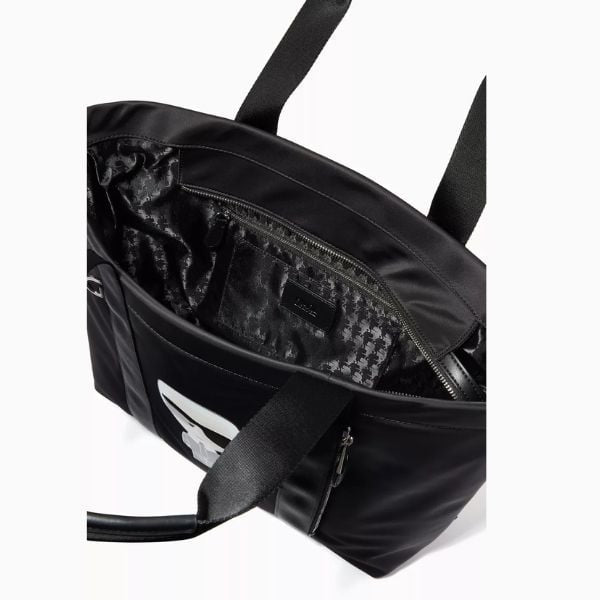 KARL LAGERFELD K/Ikonik Black Nylon Tote Bag